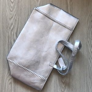 Saks Fifth Avenue Metallic Silver Tote